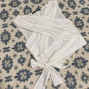White criss-cross top with bow